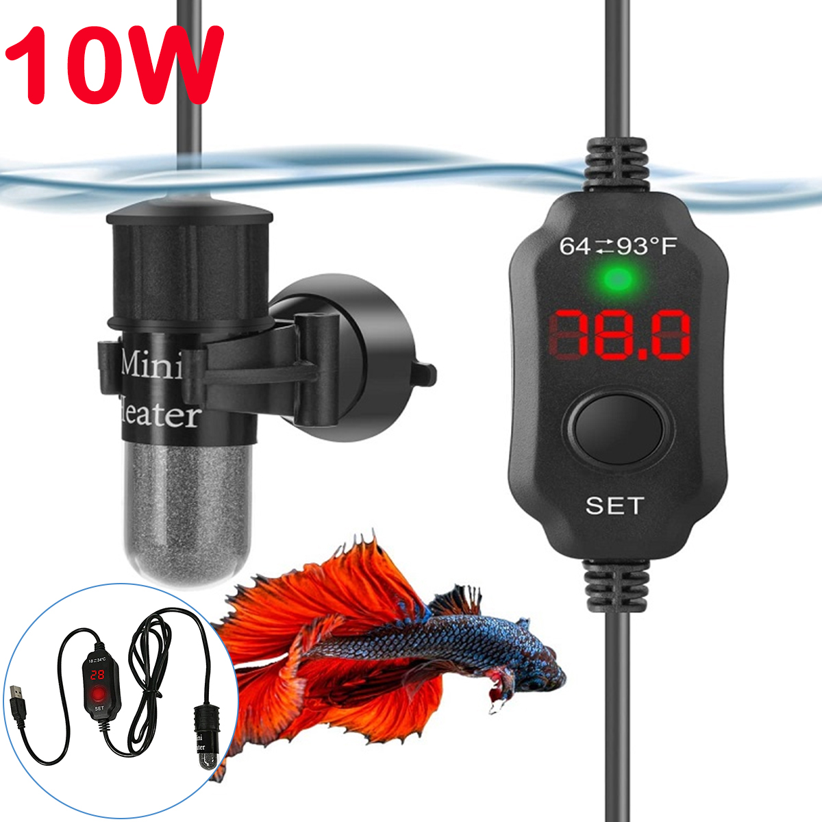 Regulowany grzejnik akwariowy  – Fish Tank Heater recenzja i cena